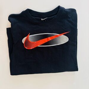 Nike Black T-Shirt with Orange Logo
